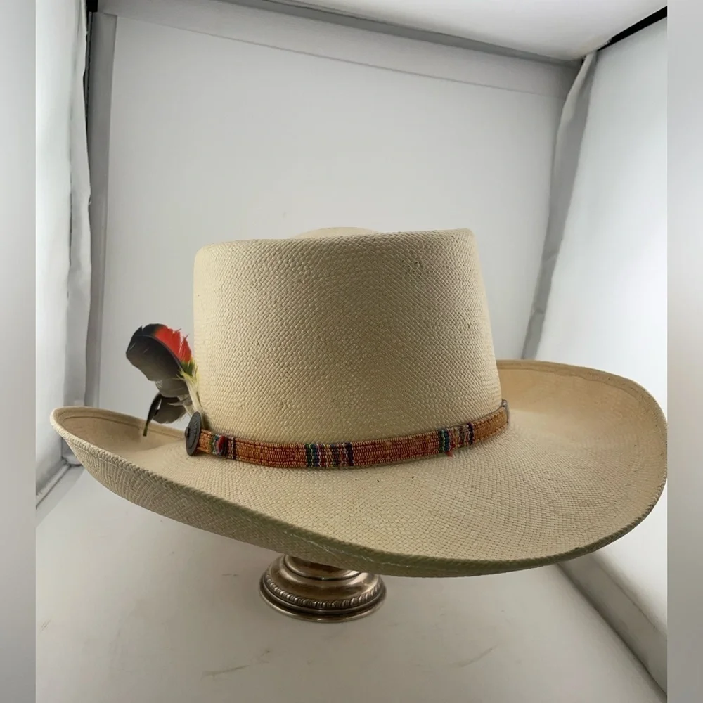 Wrangler Ivory Cowboy Hat Western Genuine Size 7 1/8 - Picture 5 of 8